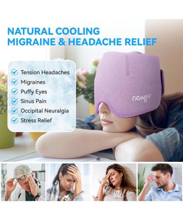 NEWGO Migraine Relief Head Ice Wrap - Hot Cold Therapy Headache Hat for Chronic Migraine and Stress Relief (Purple) - Buy Online on GoSupps.com