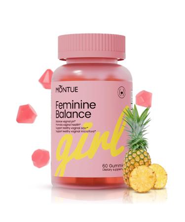 Premium Feminine Balance Gummies for Women s Wellness & pH Balance Immune Support Vegan Hawaiian Pineapple Non-GMO (60 Gummies) NEW-60 Gummies
