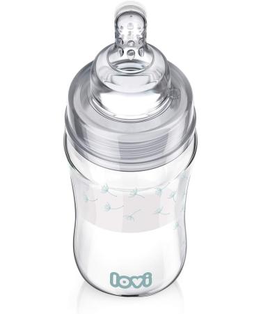 LOVI Anti-Colic Glass Baby Bottle with Dynamic Teat 250 ml 3+ Months SUPER Ventilation System Reflex Protection - Buy Online on GoSupps.com