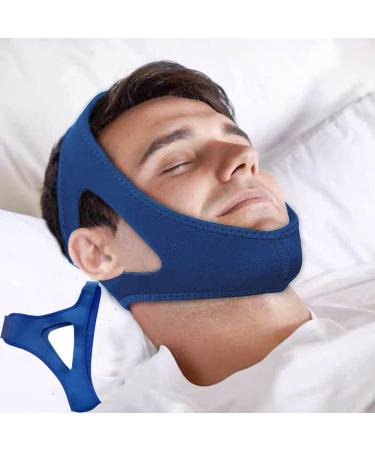 Anti Snoring Chin Strap for CPAP Users - Adjustable Breathable Sleep Aid | Comfortable Snore Stopper for Men & Women | Blue - Buy Online on GoSupps.com