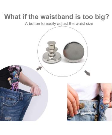 12 Pcs Adjustable Instant Jean Button Replacement Pins - No Sew Extend or Reduce Waist Silver - Buy Online on GoSupps.com