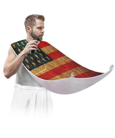 Beard Bib Apron Beard Bib Hair Catcher for Men Shaving and Trimming Non-Stick Waterproof Beard Cape Grooming Cloth Usa Flag Basketball Grunge