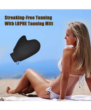 LOPHE Black Double Sided Self Tanning Mitt Applicator - Reusable Gloves for Self Tanners - Washable with Anti-slip Elastic Wrist - Ideal for Lotions, Mousses, and Creams - Buy Online on GoSupps.com