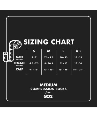 Go2 Compression Socks for Men & Women - Medium Compression 16-22 mmHg for Nurses & Runners - Buy Online on GoSupps.com