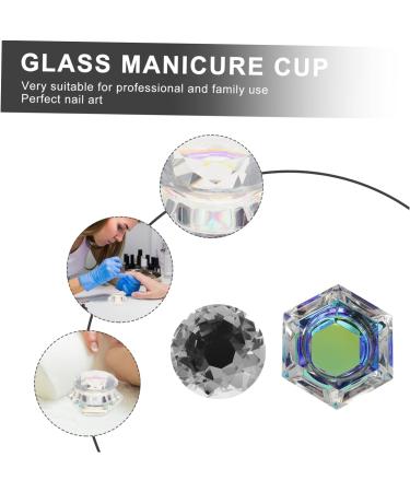 FRCOLOR Nail Art Crystal Cup Mini Crystal Bowl Nail Art Supplies Glass Tumbler with Lid Ring Holder Nail Liquid Cup Manicure Glass Cup Mini Bowl Cups White Crystal With Cover Accessories - Buy Online on GoSupps.com
