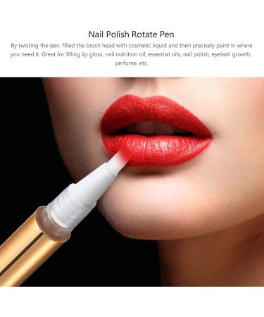 Lurrose 5pcs 3ml Empty Nail Oil Twist Pen Bright Gold Nail Polish Pens Disposable Cosmetic Container Lip Gloss Brush Applicators Eyelash Growth Liquid Tube for Women Girls - Buy Online on GoSupps.com
