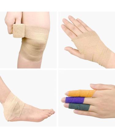 12-Pack Self-Adhesive Bandage Rolls - 5cm Elastic & Colored Band-Aids for Pets & Sports Protection - International Shipping - Buy Online on GoSupps.com