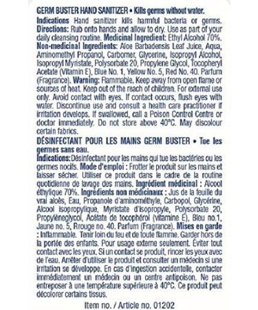 zytec Germ Buster Hand Sanitizer with Aloe (Clear Gel) 270 ml Lemon 270 ml - Buy Online on GoSupps.com