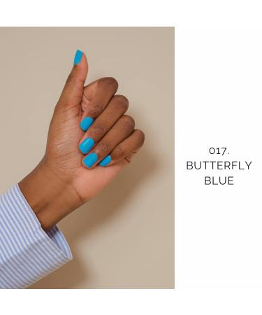 Buy Nailog Semi Cured Gel Nail Strips - 20 Extra Long Glossy Stickers | Buy 2 Get 1 Free UV Lamp | Long Lasting Soft Gel Finishing - Butterfly Blue - Buy Online on GoSupps.com
