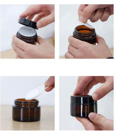 LECUNE 3-Piece 30ml Amber Plastic Ointment Cream Stick Set - Refillable Containers with Lid & Liner for Lotion Creams & Cosmetics (Includes 2 Spatulas) - Buy Online on GoSupps.com