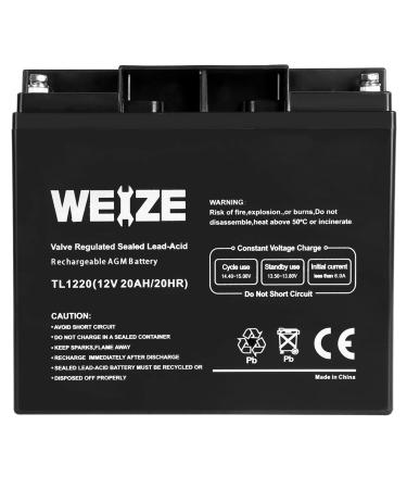 WEIZE 12V 20AH Lead Acid Battery Replace UB12200 FM12200 6fm20 EXP12200 12V 20AH 22AH Batteries