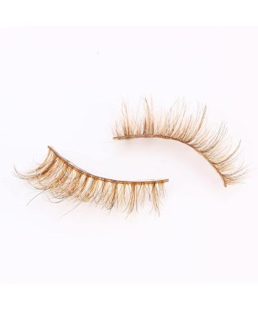FOXSCOS Natural Brown Cat Eye Wispy False Eyelashes - 20mm 3D Mink Fluffy Lashes - 1 Pair Reusable Self-Adhesive Eyelashes (FMO4) - Buy Online on GoSupps.com
