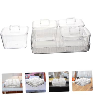 Alipis 1 Set Four Grid Fruit Plate Decor Platter Tray Food Tray Caviar Snack Holder Vegetable Biscuit Box Grey 21X21X8CM - Buy Online on GoSupps.com