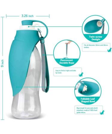 BePetMia Portable Dog Water Bottle - 580ml Travel Bottle & Bowl in Blue | Perfect for Outdoor Adventures - Buy Online on GoSupps.com