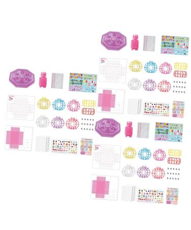 minkissy 3 Sets Children's Nail Art Toys Nail Kit Children Nail Art Kit Nail Art Decoration Nails Kit Children Manicure Toy Kid Nail Polish Flash Toy Kids Toys Toddler Girl Plastic Decorate