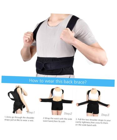 FOMIYES Lumbar Support Posture Brace - XXL Black Posture Support Belt for Men | International Shipping Available - Buy Online on GoSupps.com