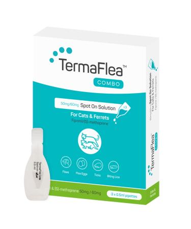 VioVet TermaFlea COMBO Flea & Tick Spot On Solution for Cats & Ferrets - 3 Pipettes