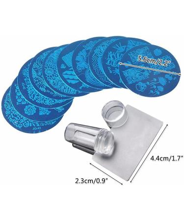 Encomy Nail Art Stamping Kit - DIY Manicure Tool with Clear Nail Stamp & Pressure Templates for Stunning Nail Designs - Buy Online on GoSupps.com