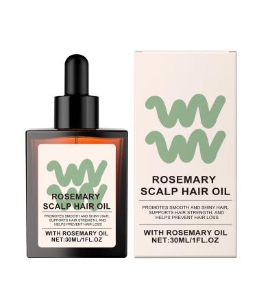 Anti-Frizz Hair Oil Fortifying Rosemary Solution 30ml - Non-Greasy and Lightweight Scalp Treatment - Ideal Gift for Women