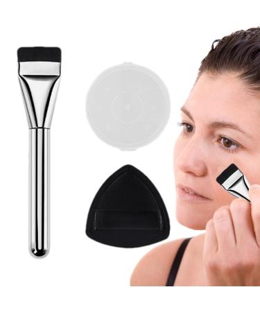 Foundation Makeup Ultra Thin Brush Soft Cream Foundation Brush Set Puff/Flat Foundation Brush/Puff Storage Box Set Makeup Concealer Brushes for Girls Women