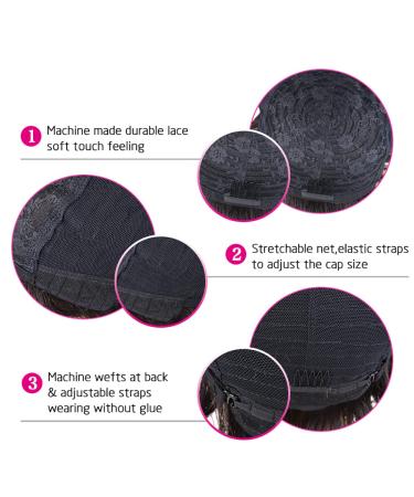 Besteffie Short Curly Human Hair Wigs for Black Women - 100% Brazilian Virgin Hair Pixie Cut Afro Kinky Curly Wig (1B) - Buy Online on GoSupps.com