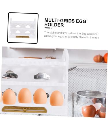 Uonlytech Egg Storage Box Clear Stand Egg Tray for Refrigerator Egg Drawer Egg Preservation Rack Organizer Dog White 25.5X20X10CM - Buy Online on GoSupps.com
