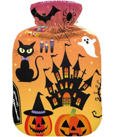 Naanle Black Cat Halloween Heat Bottle | 1L Transparent Hot Water Bottle & Hand/Foot Warmer for Pain Relief & Cold Therapy - Buy Online on GoSupps.com