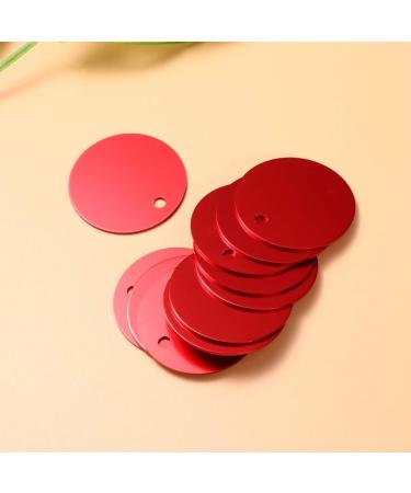 Milists 25-Piece Aluminum Alloy Blank Tags for Pets - Round Keychains with Hole DIY Accessories for Dog Leashes & Trailers 3.5cm (Red) - Buy Online on GoSupps.com