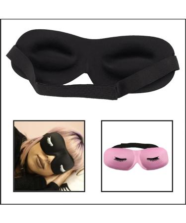Buy Eyelash Extension Sleep Mask | Contoured 3D Pink Eye Covers for Women | Perfect for Sleeping | International Shipping Available - Buy Online on GoSupps.com