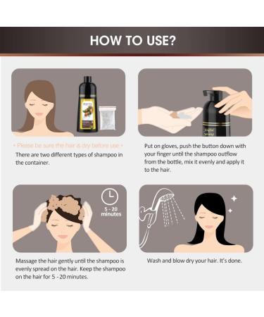Joyful Young Natural Hair Dye Shampoo - Medium Brown & Black - Long Lasting Color - Women & Men - Buy Online on GoSupps.com