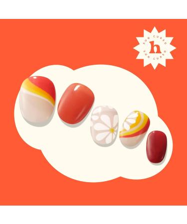 Heyhae Bandes d'ongles en gel semi-durci - Pas besoin de lampe LED - Fleurs rouges d' t - Facile appliquer et enlever - Qualit salon - 28 bandes - 1 tampon de pr paration et lime ongles - Buy Online on GoSupps.com
