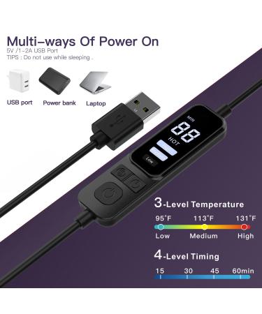 Heated Eye Mask for Dry Eyes - USB Electric with Temperature Timer Remote | Relieve Stye, Blepharitis, MGD | Purple - Buy Online on GoSupps.com