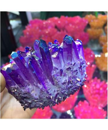 300-350g Purple Natural Crystal Electroplate Cluster Stone RawCrystals Rock Specimen Home Decor Gifts Room Decoration Full of Texture - Buy Online on GoSupps.com