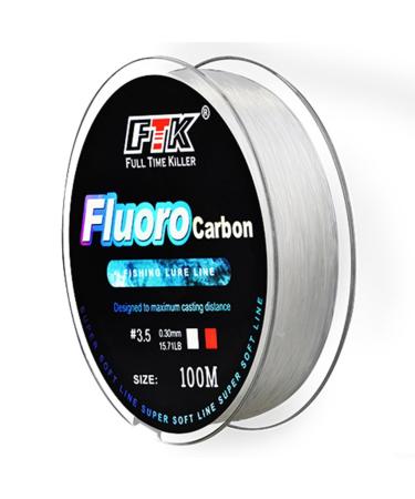 Bliss fulabode Fluoro-fuel-fitting cord carbon fiber leader soft cord transparent and invisible for sweet and salt water sea fishing 100 m 3.0-0.28mm-14.85lb white