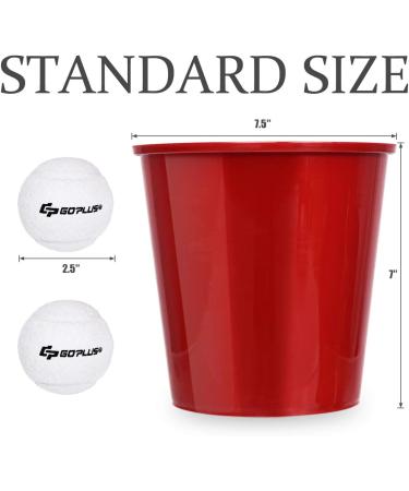 Goplus Yard Pong Set - Giant Outdoor Games with 12 Buckets, 2 Balls, Carry Bag - Fun Toss Game for Beach, Backyard, Party - Perfect for Family and Friends! - Buy Online on GoSupps.com
