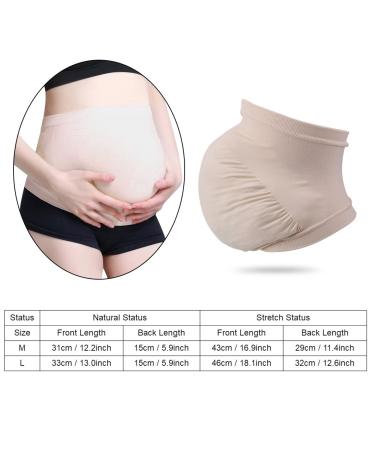 Pregnant Women Belly Support Band Tummy Belt | Seamless Elastic Band for Prenatal Care | Maternity Clothing (L-Beige) - Buy Online on GoSupps.com