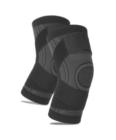 Focket Kneecap Compression Knee Brace Comfortable Pain Relief for Cycling (Black) XL Black