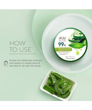 Shop The Face Shop Jeju Aloe Soothing Gel - 99% Aloe Vera Multi-Use Moisturizer for Face & Body Organic Certified 10.1 Fl Oz - International Shipping - Buy Online on GoSupps.com
