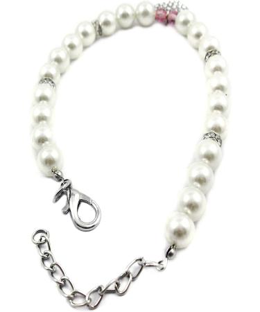 Alfie Pet Pinky Crystal Heart Pearl Necklace - Size L (12-14) for Large Dogs and Cats - Buy Online on GoSupps.com