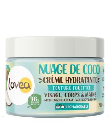 LOVEA - Coconut Cloud - Multi-purpose moisturizing cream - Face, body & hands - 24h hydration - For the whole family - From 3 years old - 99% natural origin - Vegan - Made in France - 200 ml