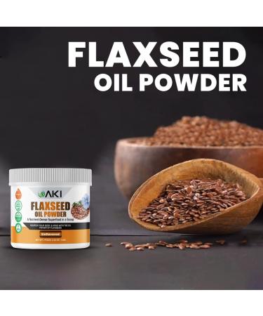 AKI Flaxseed Oil Powder | Omega-3, Fiber, Lignans | 100% Natural & Additive-Free (5.30oz / 150g) - Buy Online on GoSupps.com
