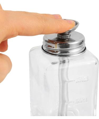 PATKAW Clear Pump Dispenser Bottle - 6oz Multi-function Press Type Bottle with Metal Flip Cover - Liquid Pressing Bottle Nail Polish Remover Dispenser Refillable Bottle - Buy Online on GoSupps.com