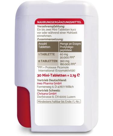 GluteoStop: Enzyme Tablets for Gluten Sensitivity & Low-Gluten Diet - 30 Mini Tablets for Digestive Health - Buy Online on GoSupps.com