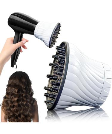Haomeeduo Universal Hair Dryer Diffuser Attachment for Curly & Wavy Hair - 1.4-3 Inches White - Buy Online on GoSupps.com