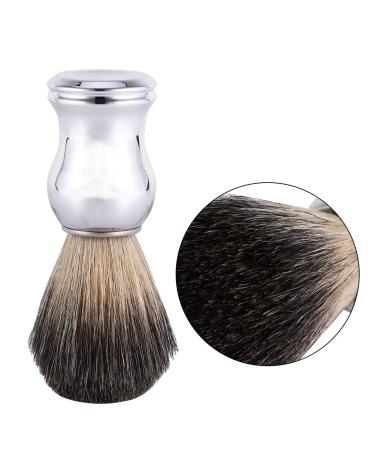 OKJHFD Men's Shaving Brush | Stylish Faux Hair Face Cleaning Tool with Silver Plastic Handle - International Shipping Available - Buy Online on GoSupps.com