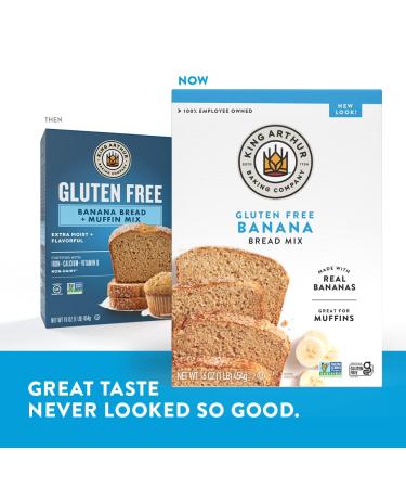King Arthur Gluten-Free Banana Bread & Muffin Mix - Non-GMO, Kosher, 16 oz - Buy Online on GoSupps.com