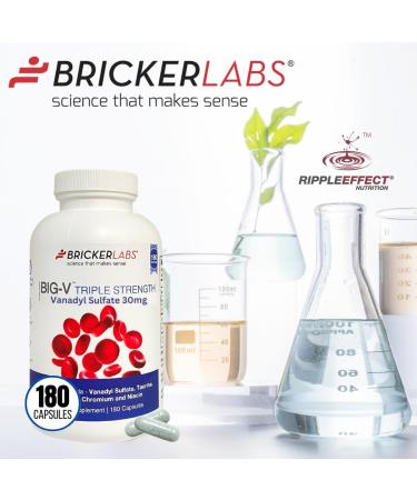 Bricker Labs Big-V Triple Strength Vanadyl Supplement - 180 Capsules with Selenium, Chromium, and Niacin - Buy Online on GoSupps.com