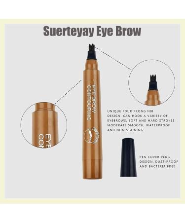 Suerteyay Eye Brow Suerteyay 3D Eyebrow Eyebrow Pencil 4 Tip Microblade Eyebrow Pen Eyebrow Contouring Pen Waterproof Fine Stroke Microblading Eyebrow Pencil Natural (Natural Black) - Buy Online on GoSupps.com