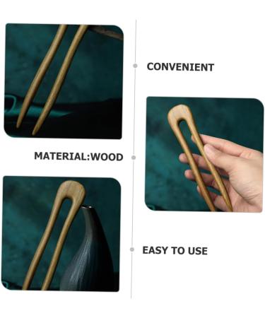 FRCOLOR Green Sandalwood Hairpin Women Hair Sticks Wooden Hair Stick U Shaped Hair Pins French Hair Clips Bridal Hair Clip French Hair Fork Hair Stick for Hair Tiara Headgear Bride Hanfu - Buy Online on GoSupps.com