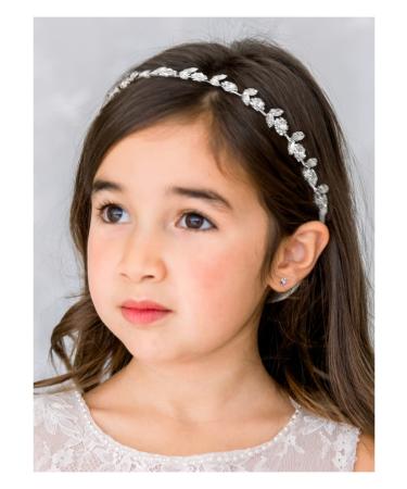 SWEETV Silver Flower Girl Headpiece for Wedding Crystal Baby Girl Headband Flower Crown Communion Hair Accessories for Birthday  Photography 01.Silver - Buy Online on GoSupps.com